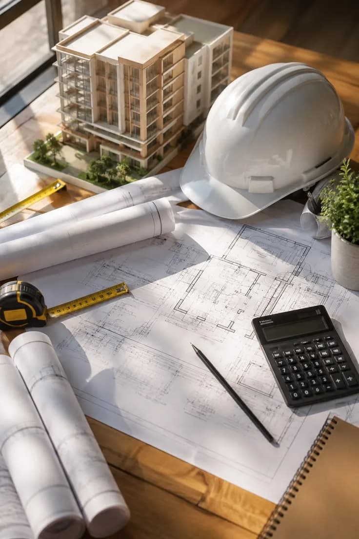 Architectural model, plans and calculator for a 3-year reinstatement cost assessment plan in London